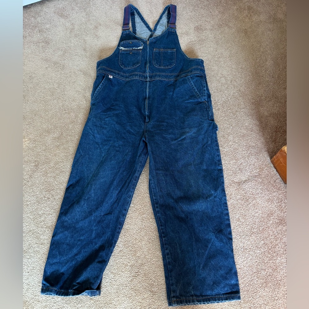 Big Bill Blue Painter Carpenter Overalls Adult Size 46 reg but altered shorter